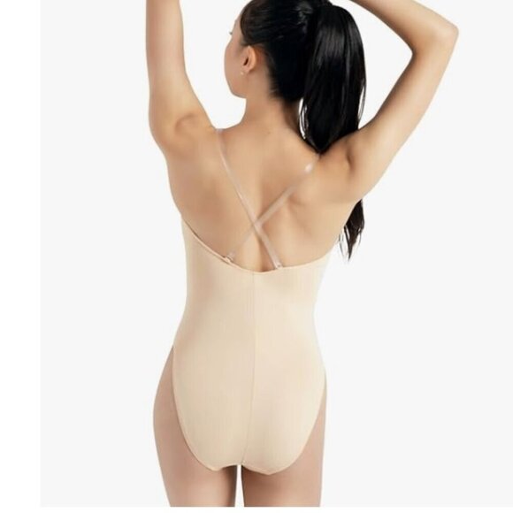 Capezio womens Camisole Leotard With Clear Transition Straps, Small - Picture 7 of 9